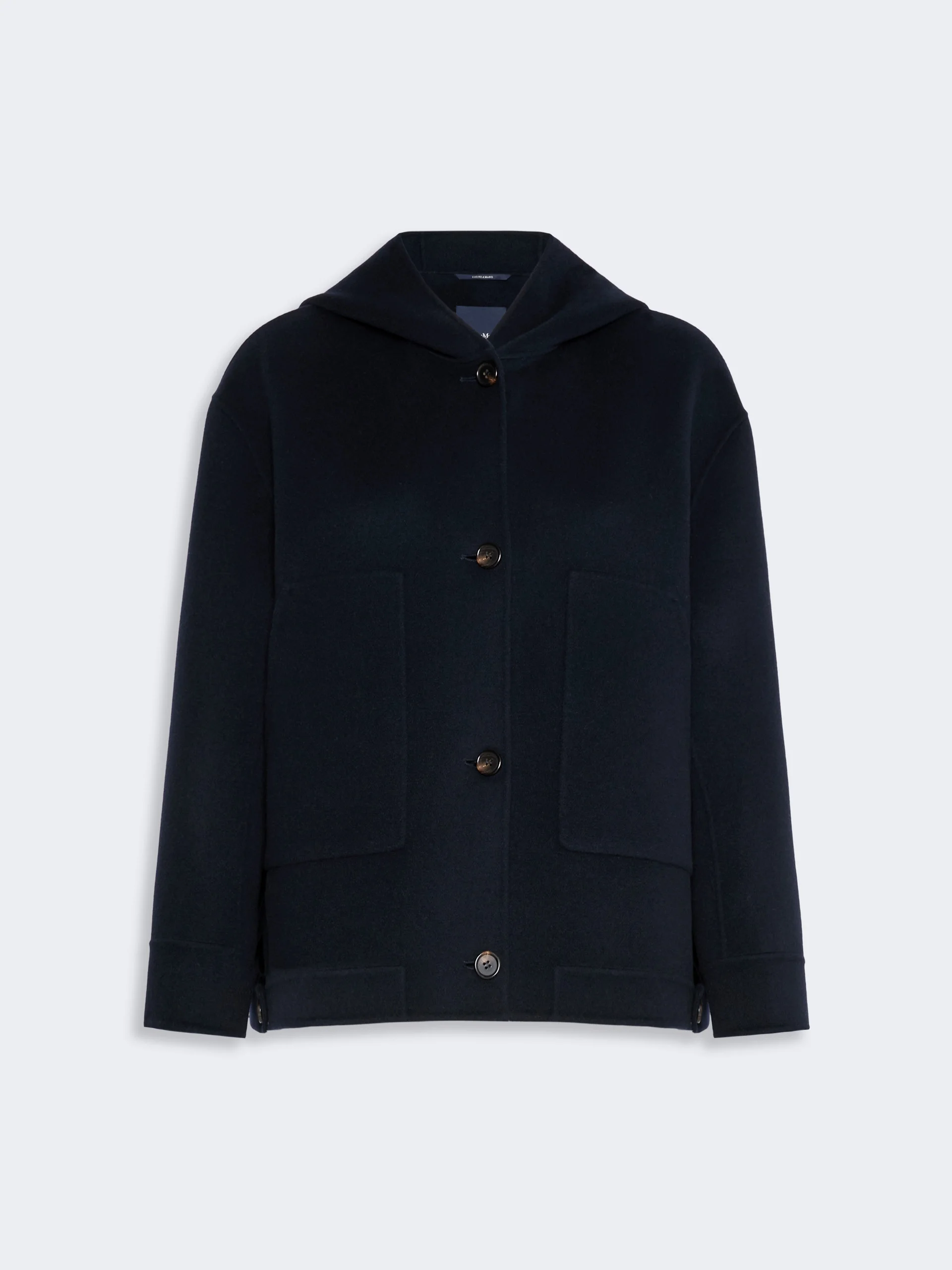 LUSSO Hooded wool coat - MIDNIGHTBLUE - 1