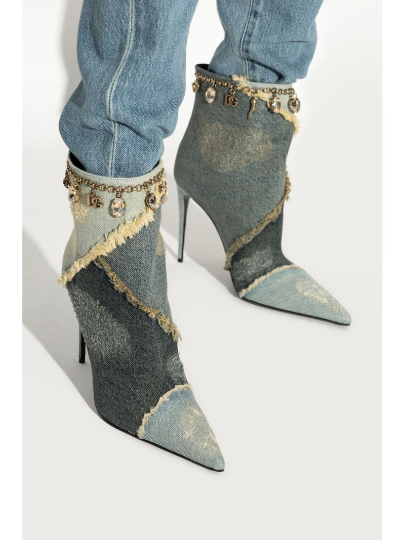 Dolce & Gabbana distressed denim boots outlook