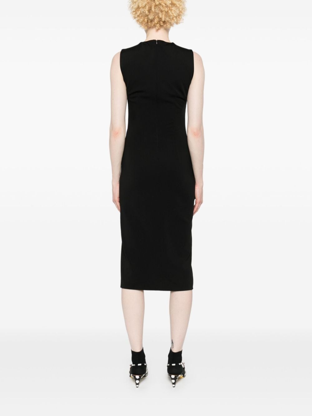 drape-detail midi dress - 4