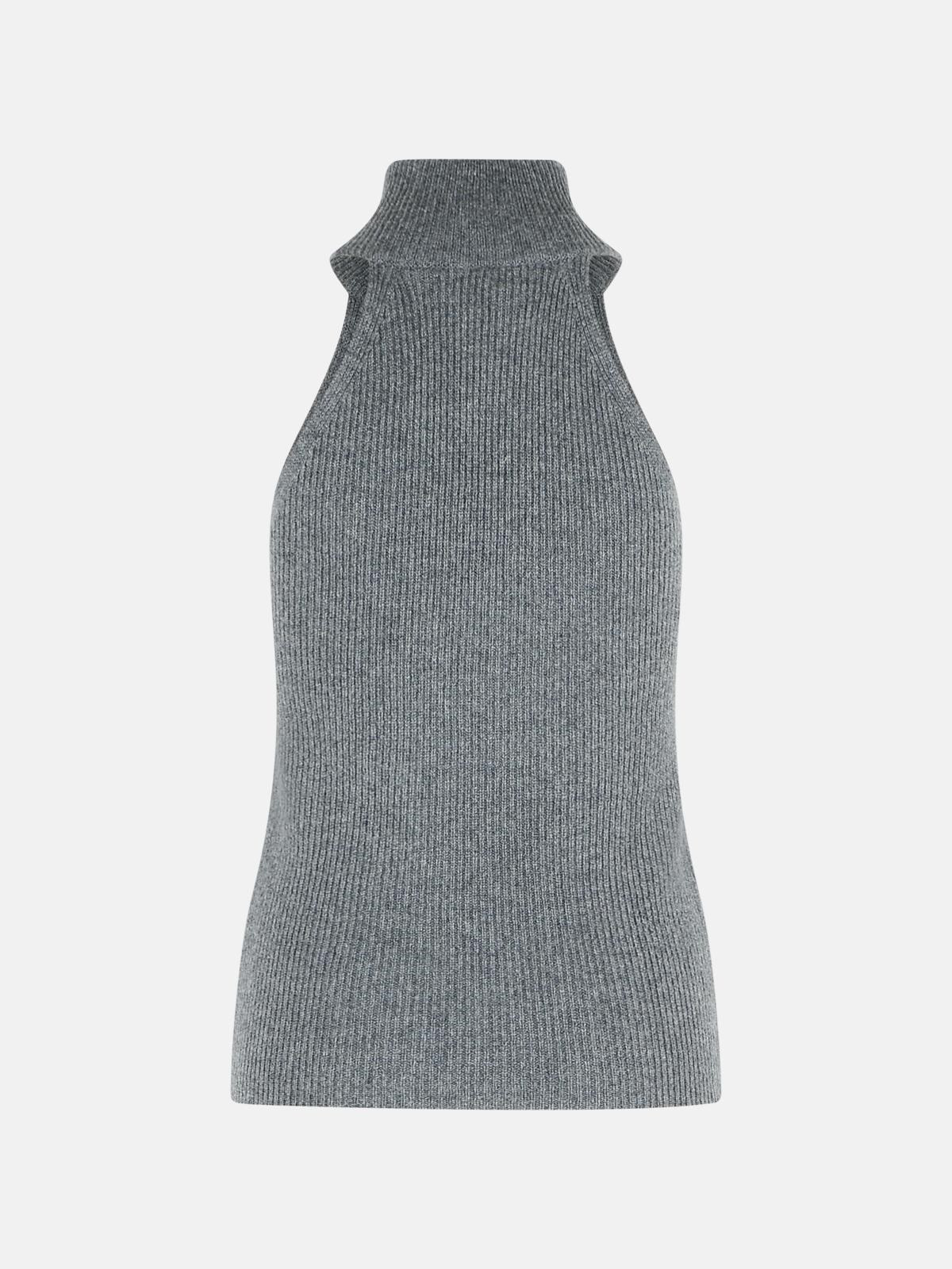 'FREYA' GRAPHITE CASHMERE TOP - 3