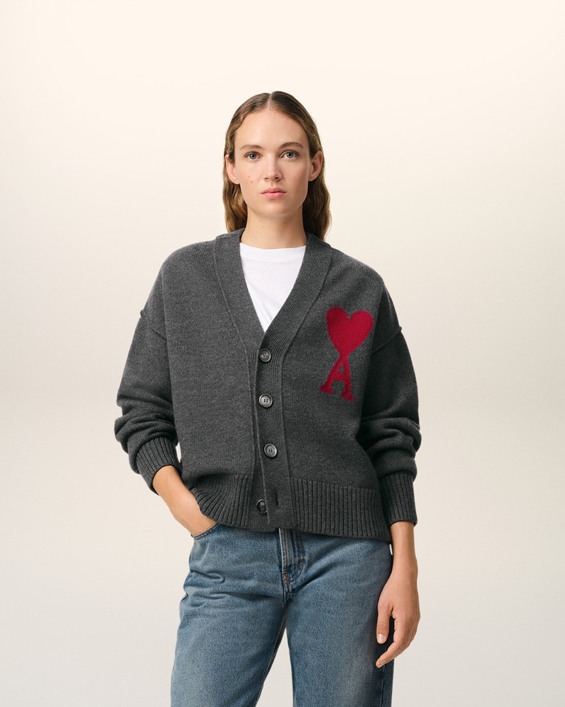 AMI Paris RED AMI DE COEUR CARDIGAN outlook