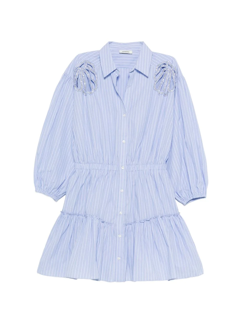 striped-pattern mini dress - 1