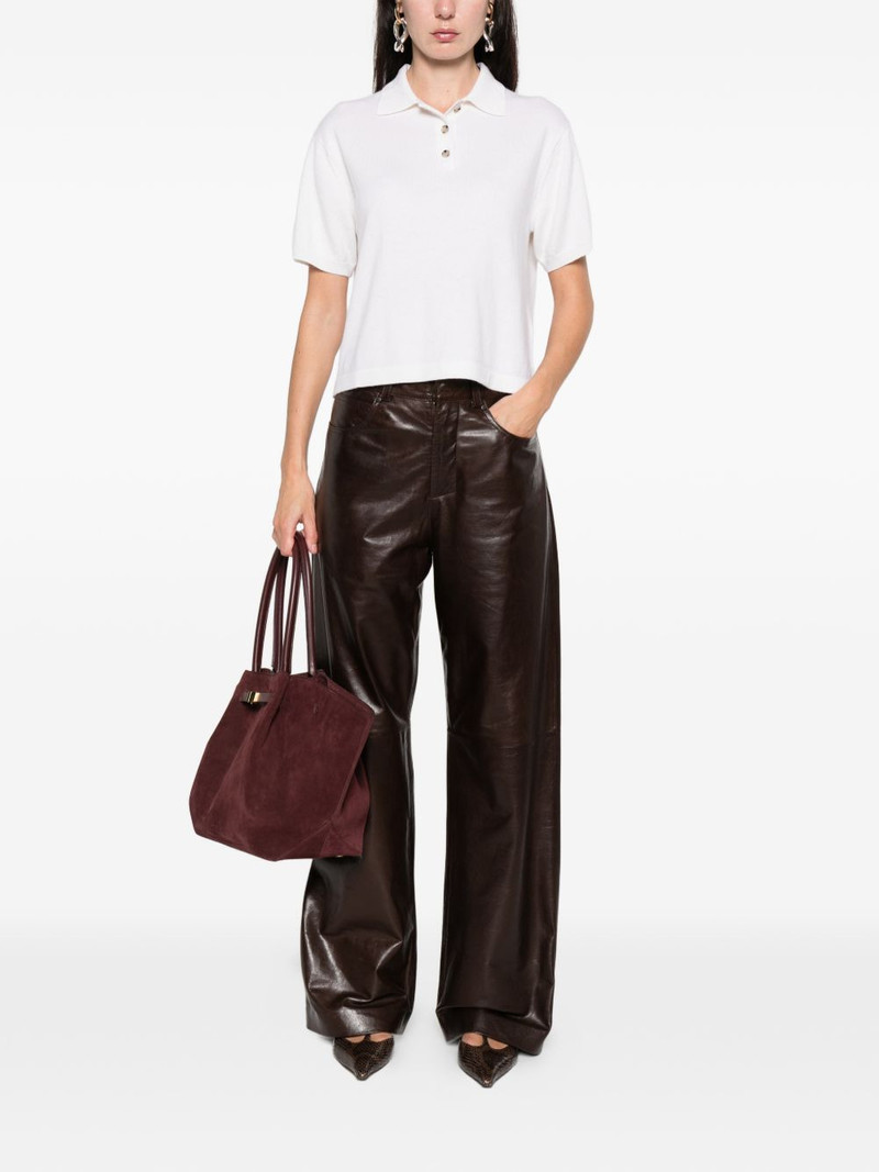 Allude buttoned polo top outlook