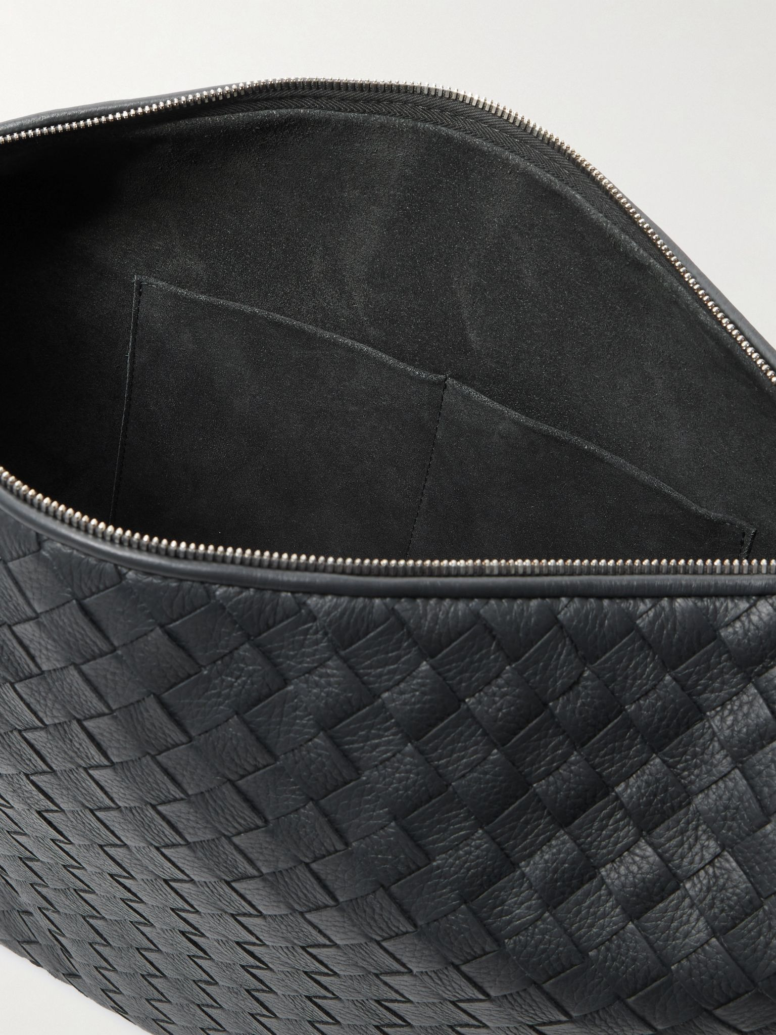 Intrecciato Textured-Leather Tote Bag Blue - 5
