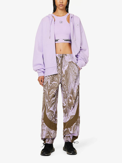 adidas TrueCasuals abstract-print relaxed-fit stretch recycled-polyamide trousers outlook