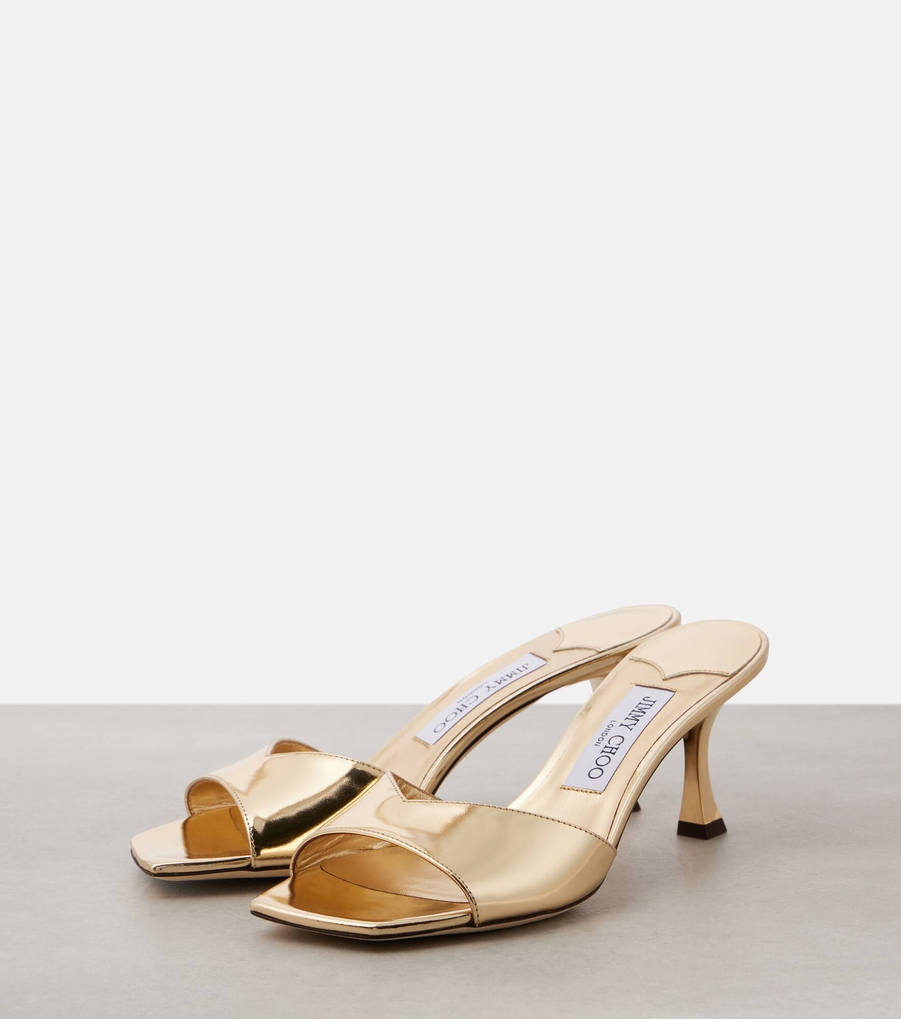 Skye 70 metallic leather mules - 5