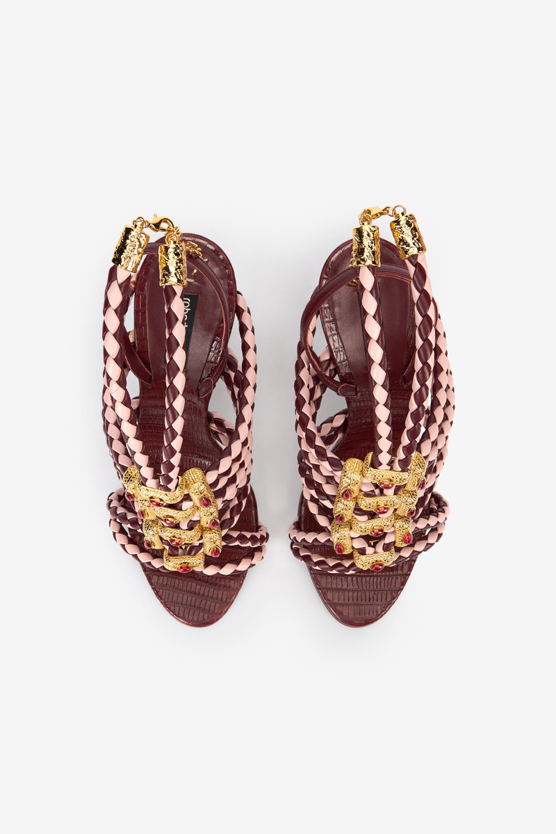 Red And White Sandals With Jewel Details 5