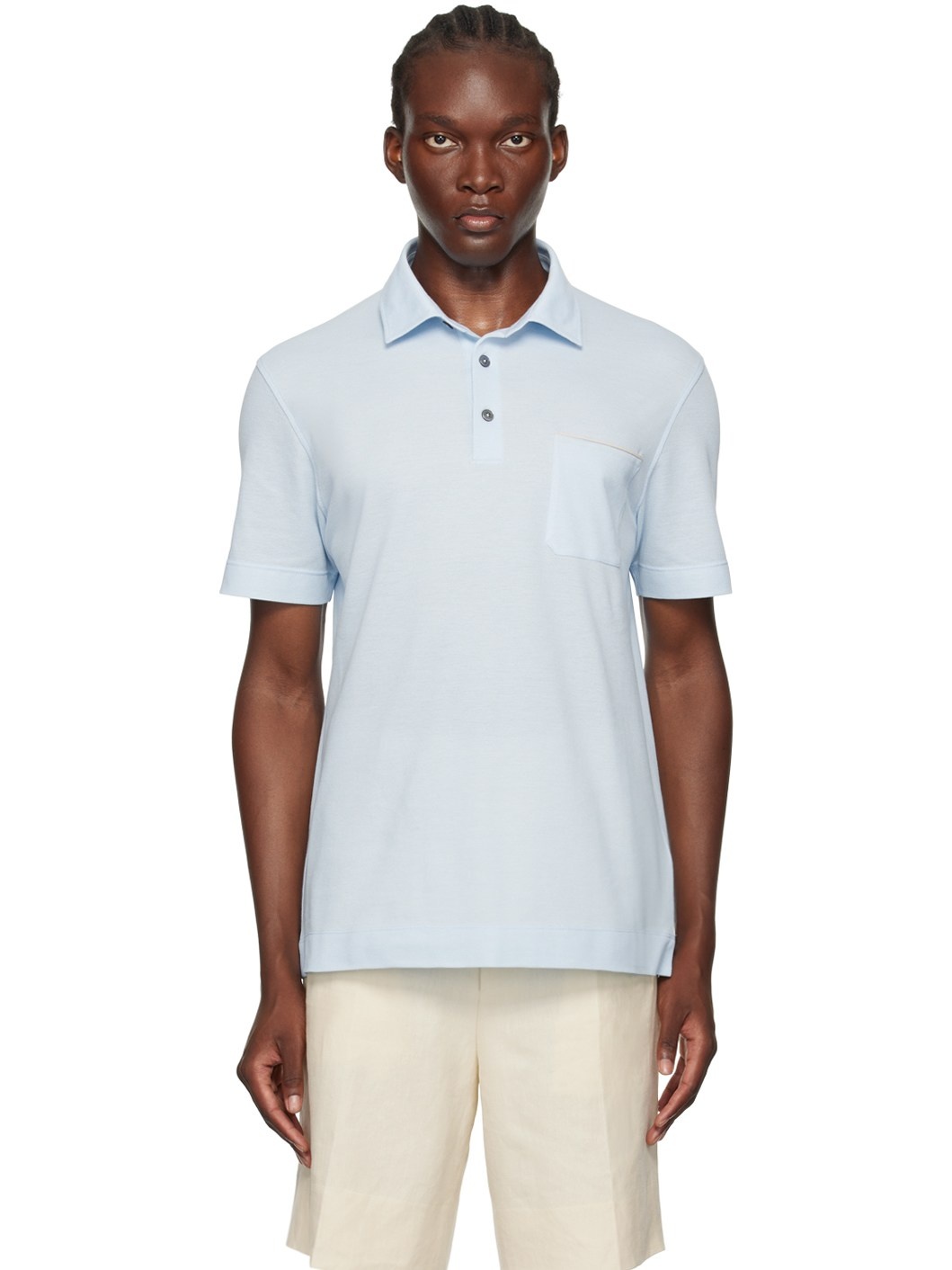 Blue Cotton Polo - 1