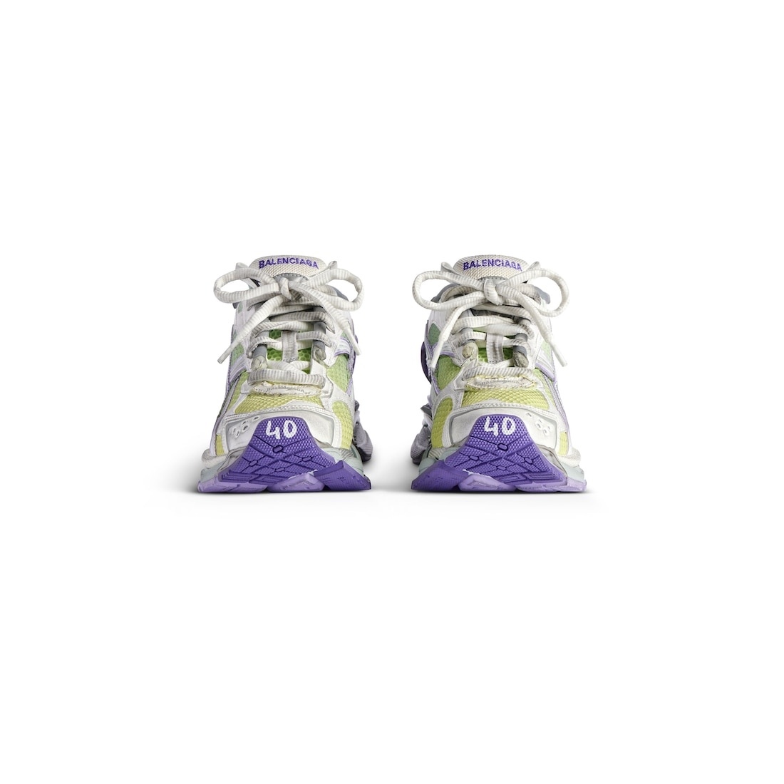 Women's Runner Gradient Sneaker  in White/grey/purple/neon Yellow - 3