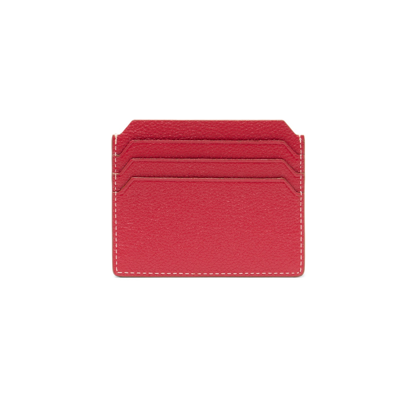 Red tumbled leather credit card holder - 3