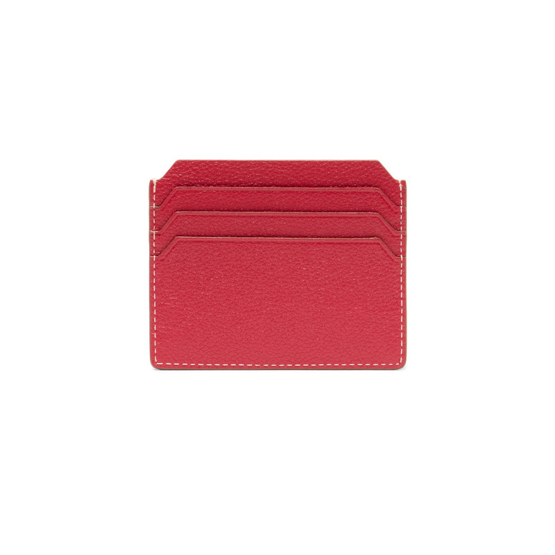Red tumbled leather credit card holder 3