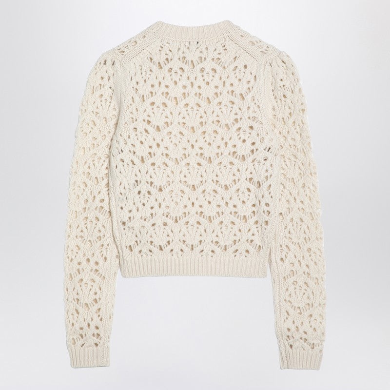 Chloé Ivory Perforated Jumper In Wool Women - 2