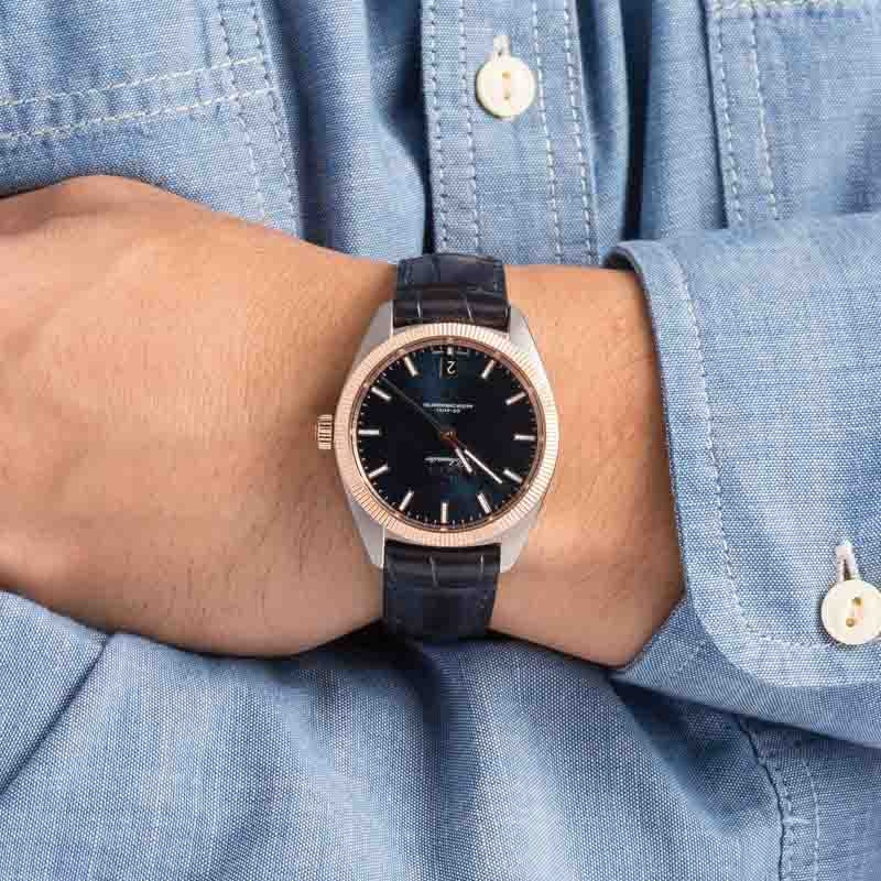 Pre-owned Omega Constellation Globemaster Steel & Sedna Gold Blue Dial - 5