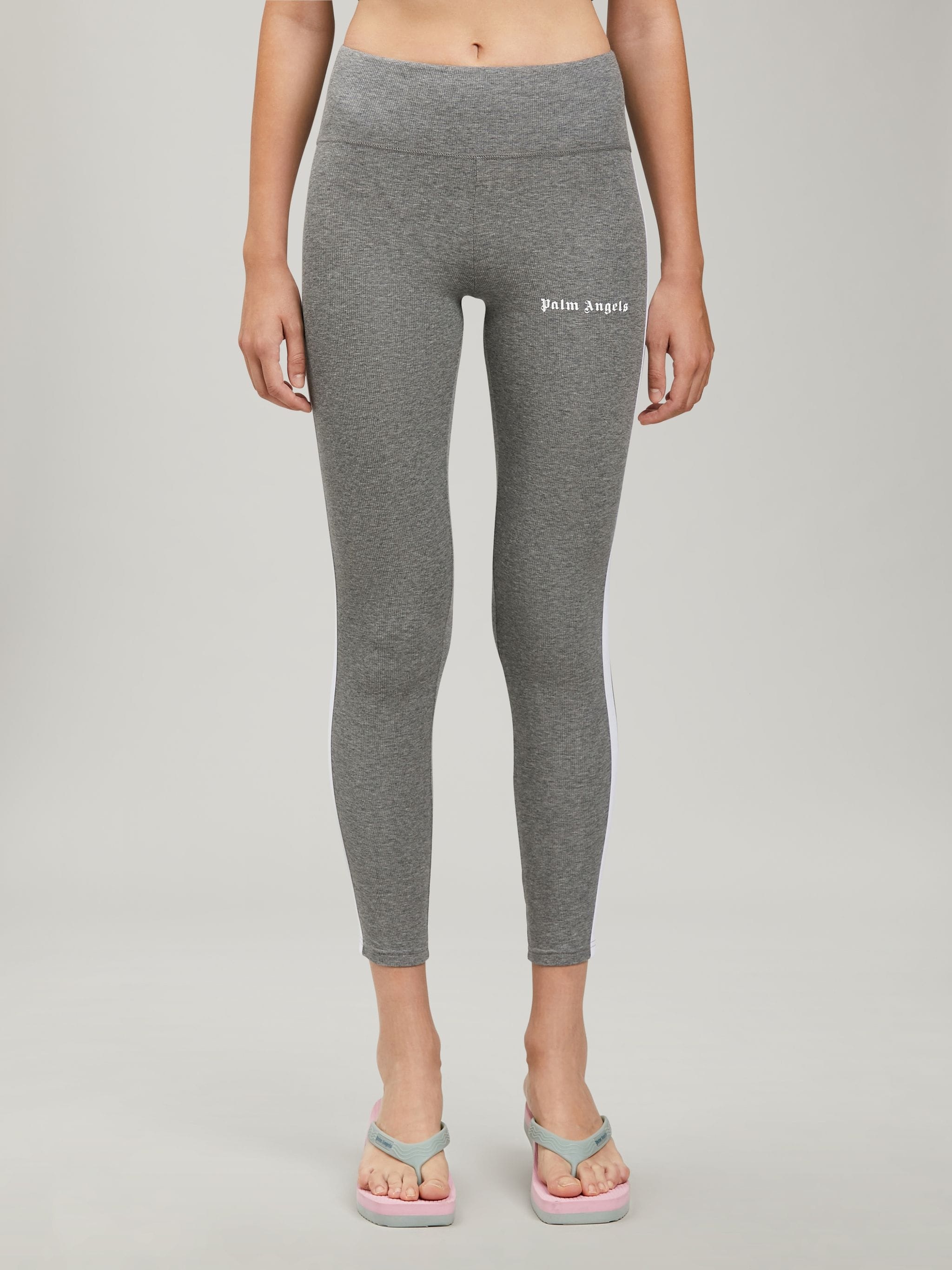 MELANGE GREY TRACK LEGGINGS - 3