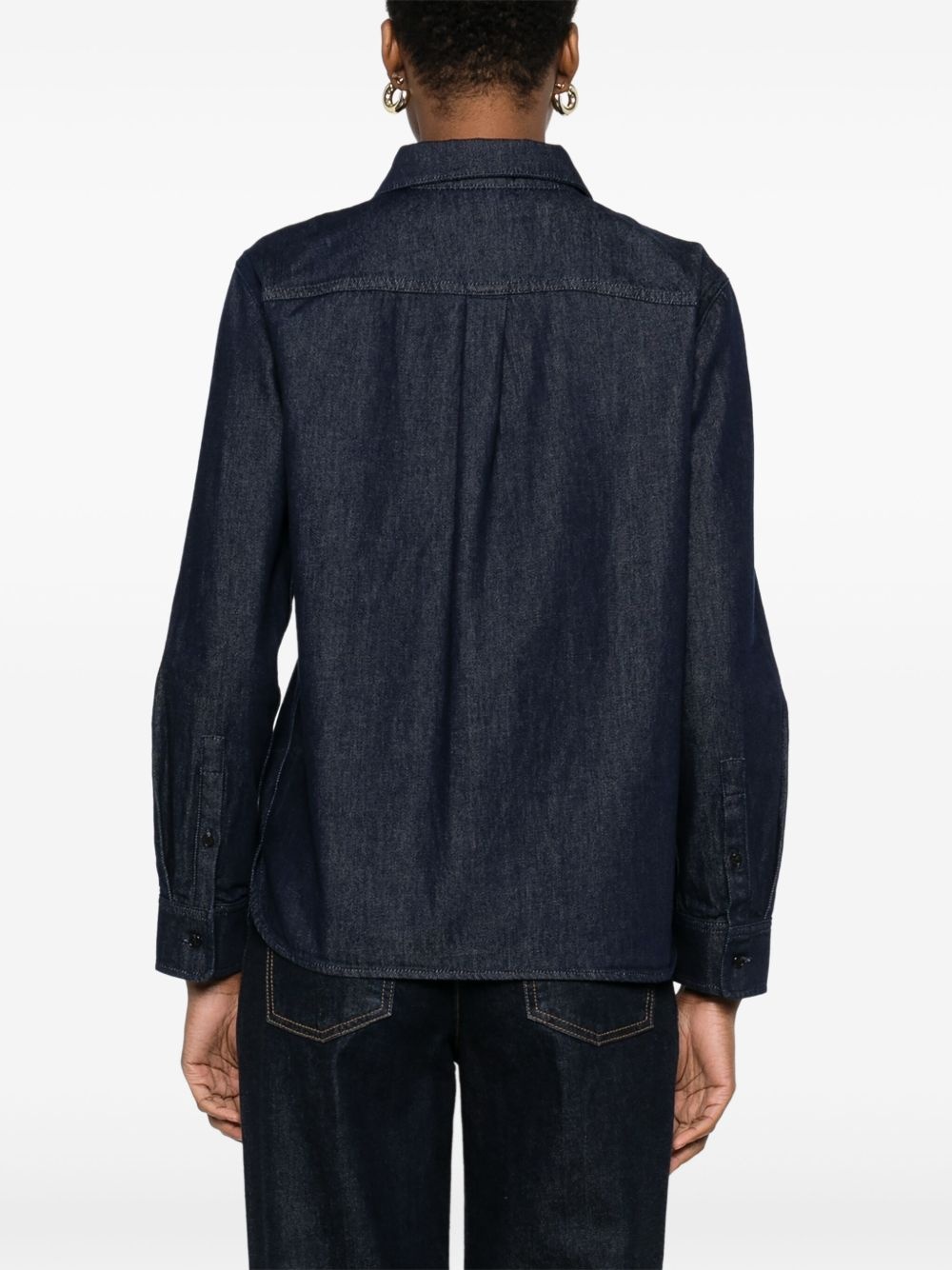 drape denim shirt - 4