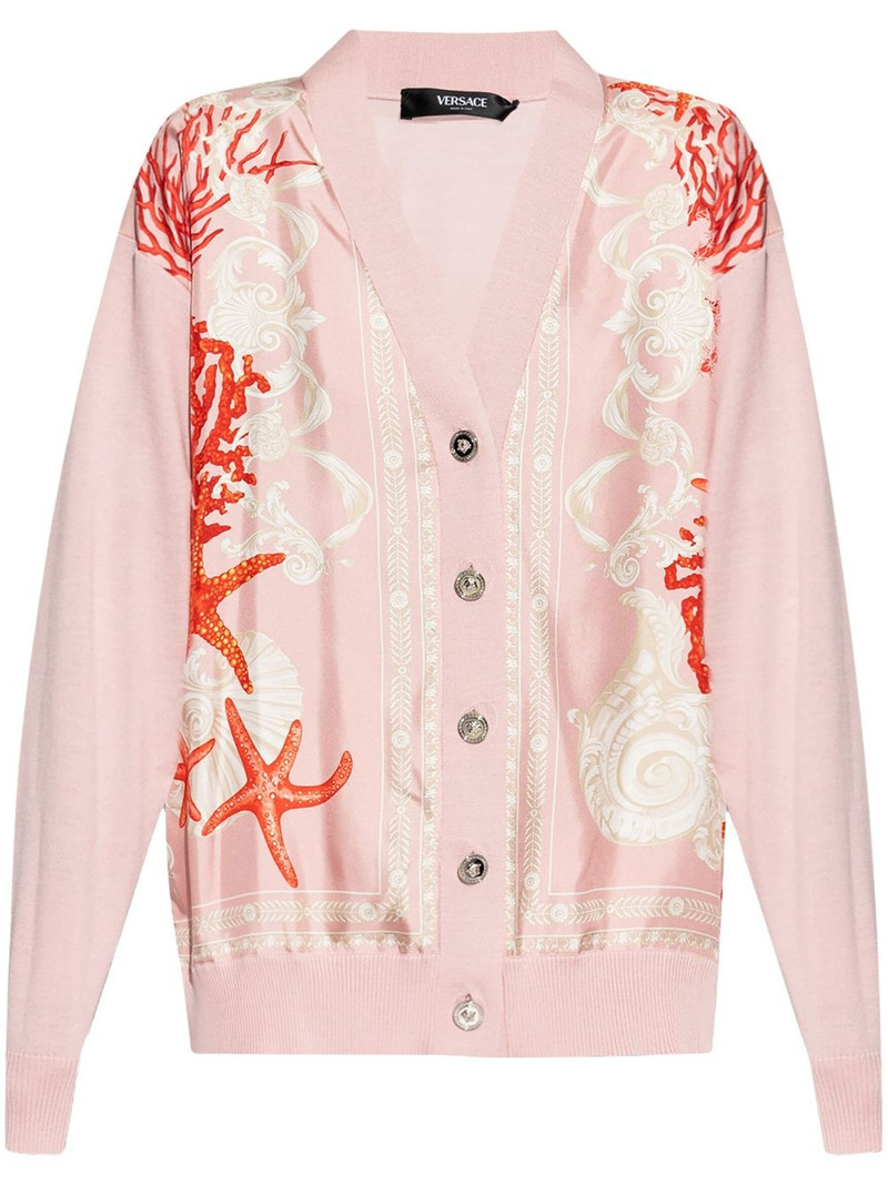 panelled V-neck cardigan 1