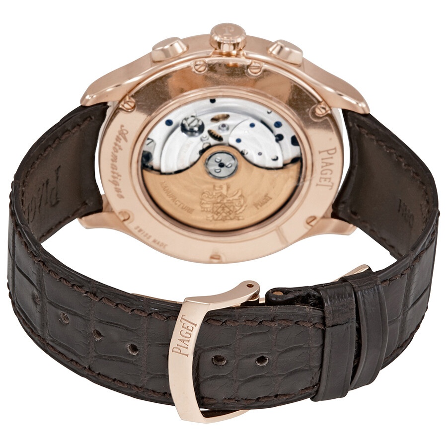 Piaget Gouverneur Automatic Silver Dial Brown Leather Men's Watch G0A37112 - 3