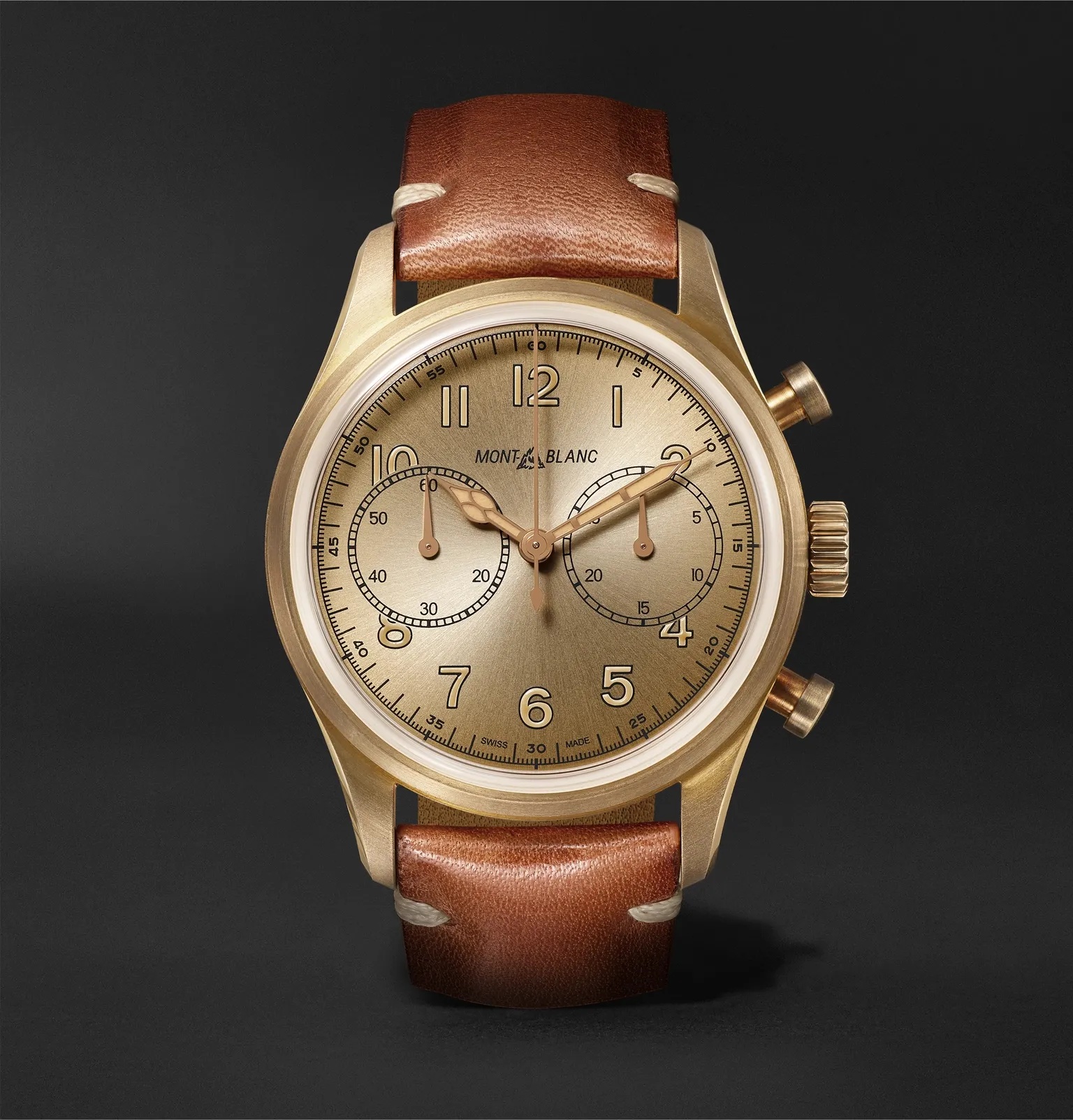 1858 Automatic Chronograph 42mm Bronze and Leather Watch, Ref. No. 118223 - 1