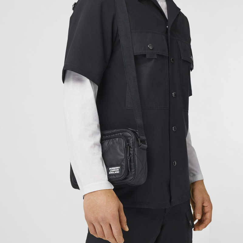 Diamond Quilted Cotton Crossbody Bag 9