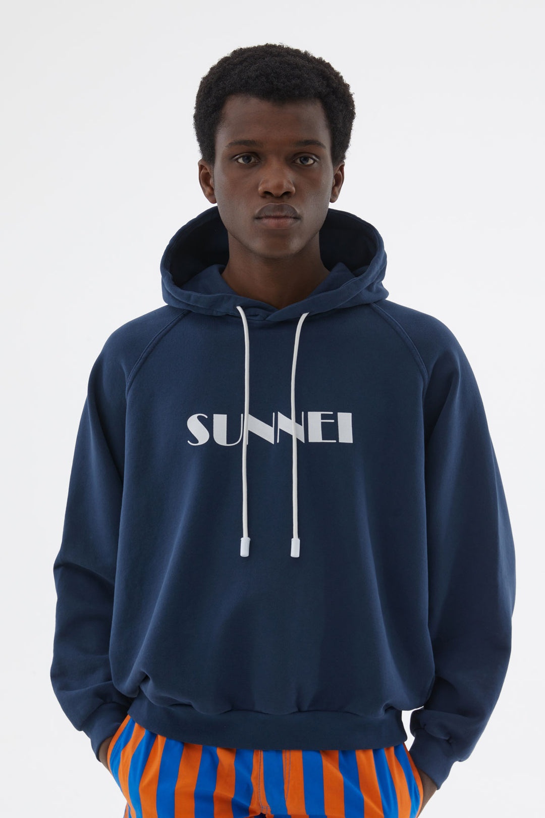 BLUE HOODIE WITH LOGO - 1