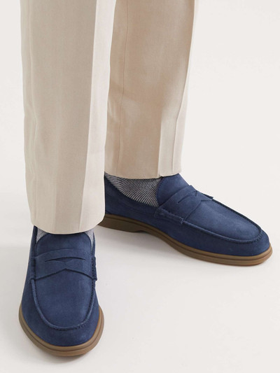 Brunello Cucinelli Suede Penny Loafers outlook