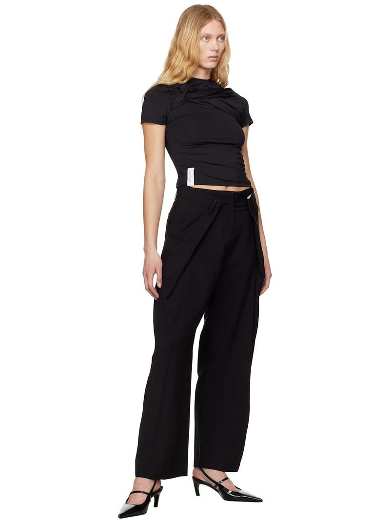 rokh Black Twisted Knot Half Sleeve T-shirt outlook