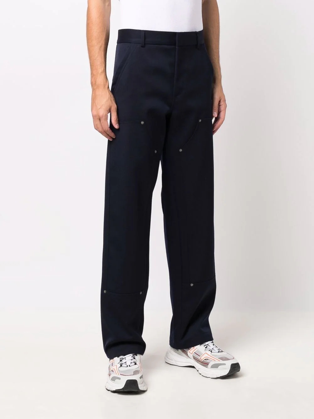 straight-leg cotton trousers - 3