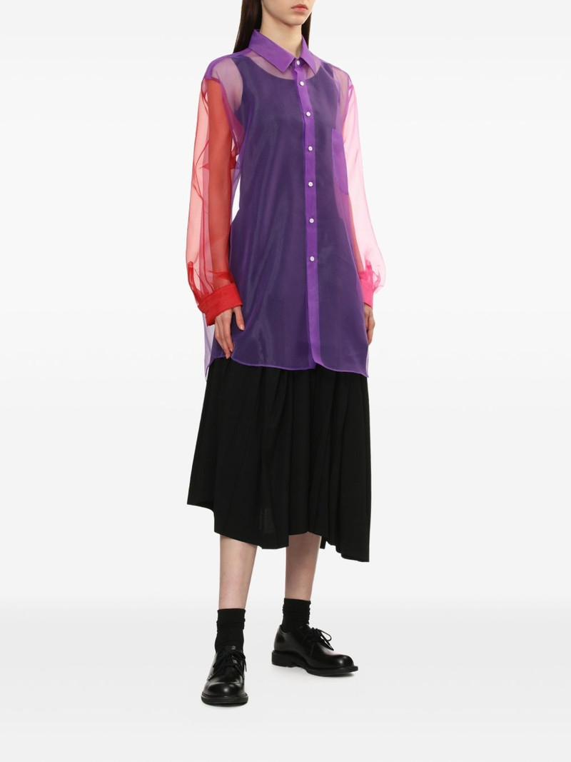 Comme Des Garçons colour-block sheer shirt outlook