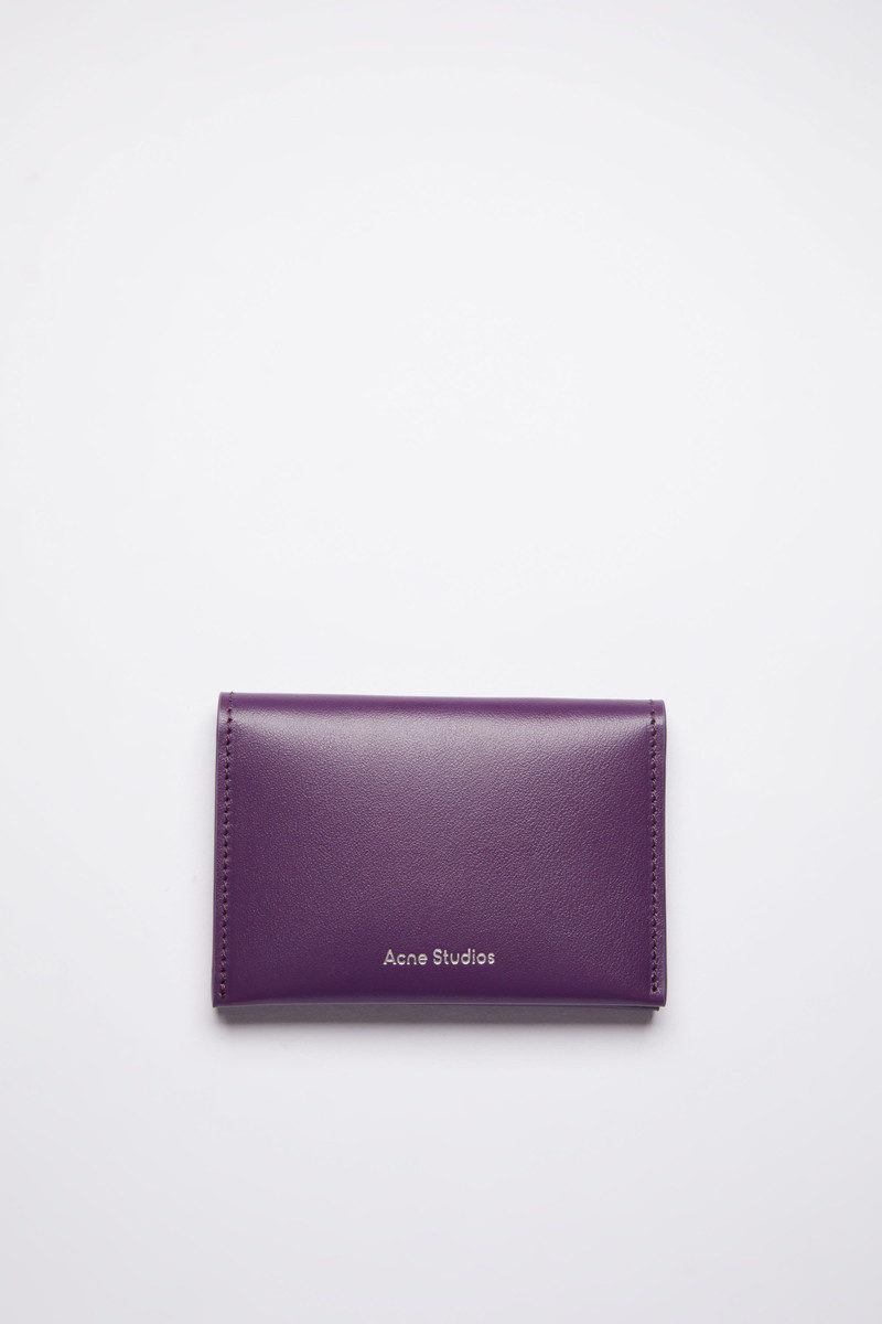 Folded leather card holder - Violet purple 1
