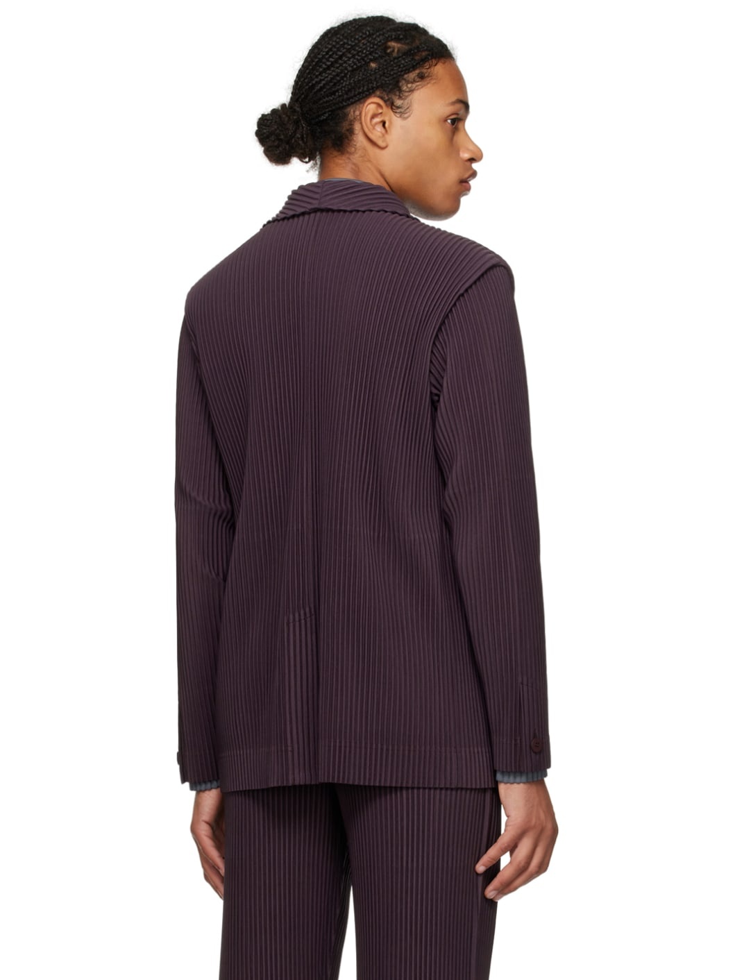 Purple Tailored Pleats 2 Blazer - 3