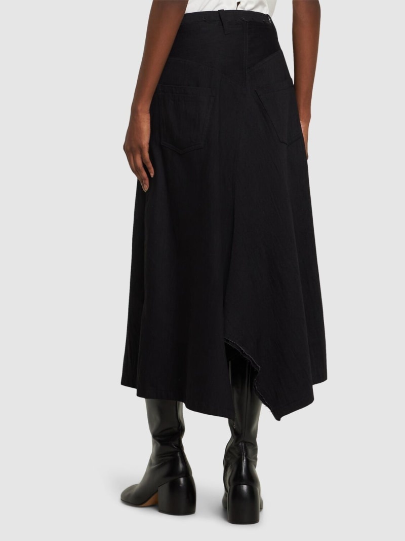 Wide structured cotton midi skirt - 3