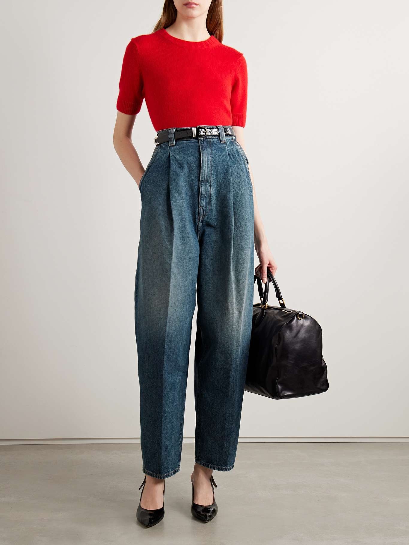 Ashford pleated high-rise tapered jeans - 2