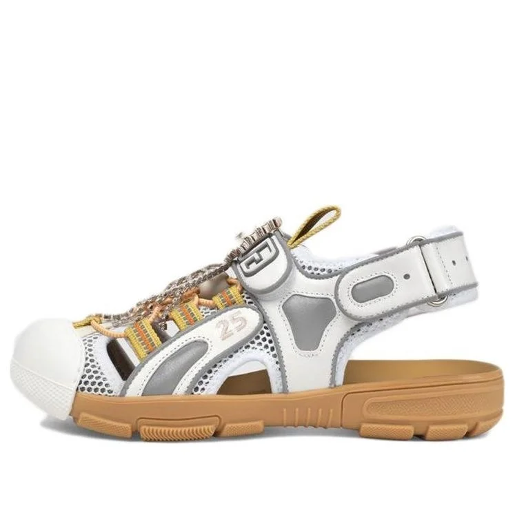 (WMNS) Gucci Tinsel Sport Sandals 'Crystal White Grey' 571557-98D10-8475 - 1