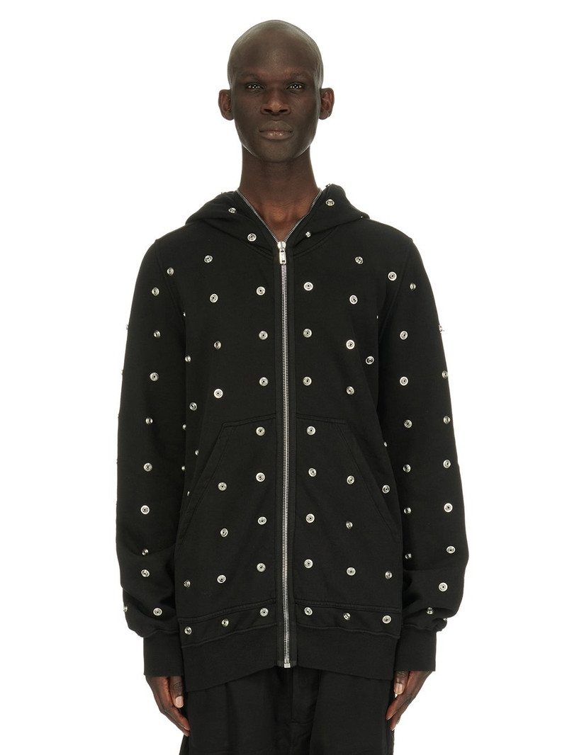 Black Press-Stud Hoodie 1