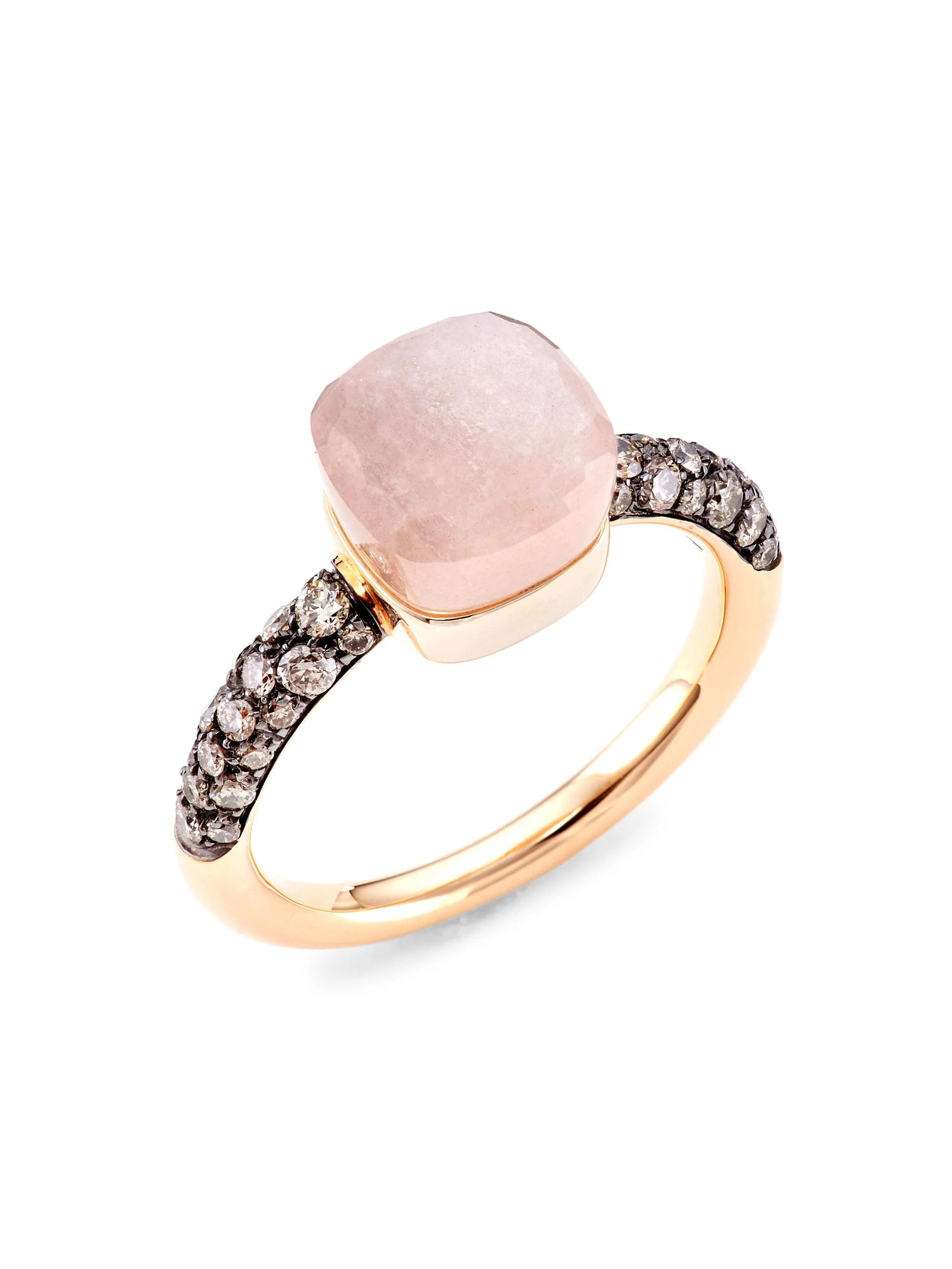 Women's Nudo Petit Two-Tone 18K Gold, Moonstone & Diamond Ring - Rose Gold - 1
