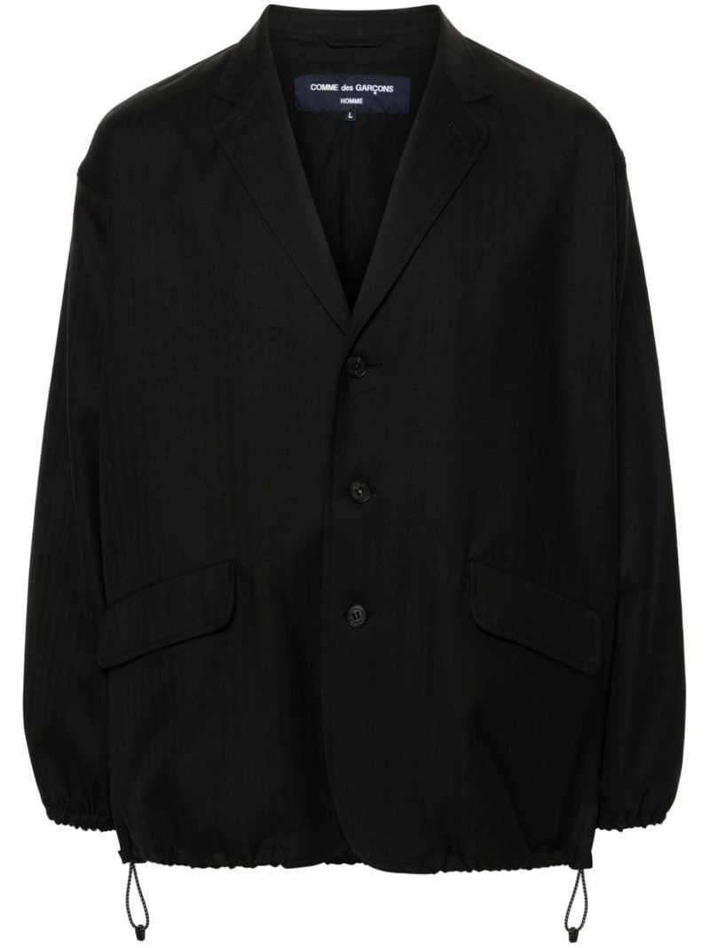 herringbone single-breasted blazer 1