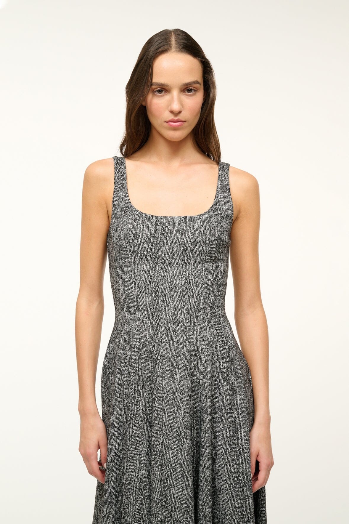 STAUD WELLS DRESS TEXTURED HERRINGBONE - 3