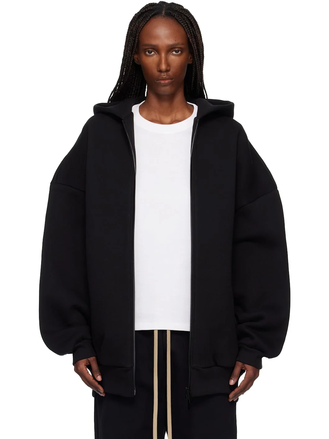 Black Athletics Zip Up Hoodie - 1