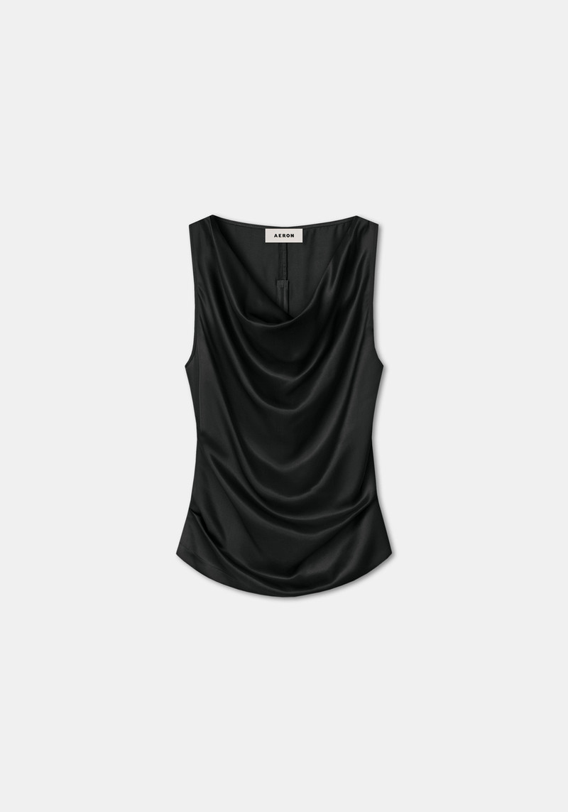 CAMILLE Satin cowl neck top 1
