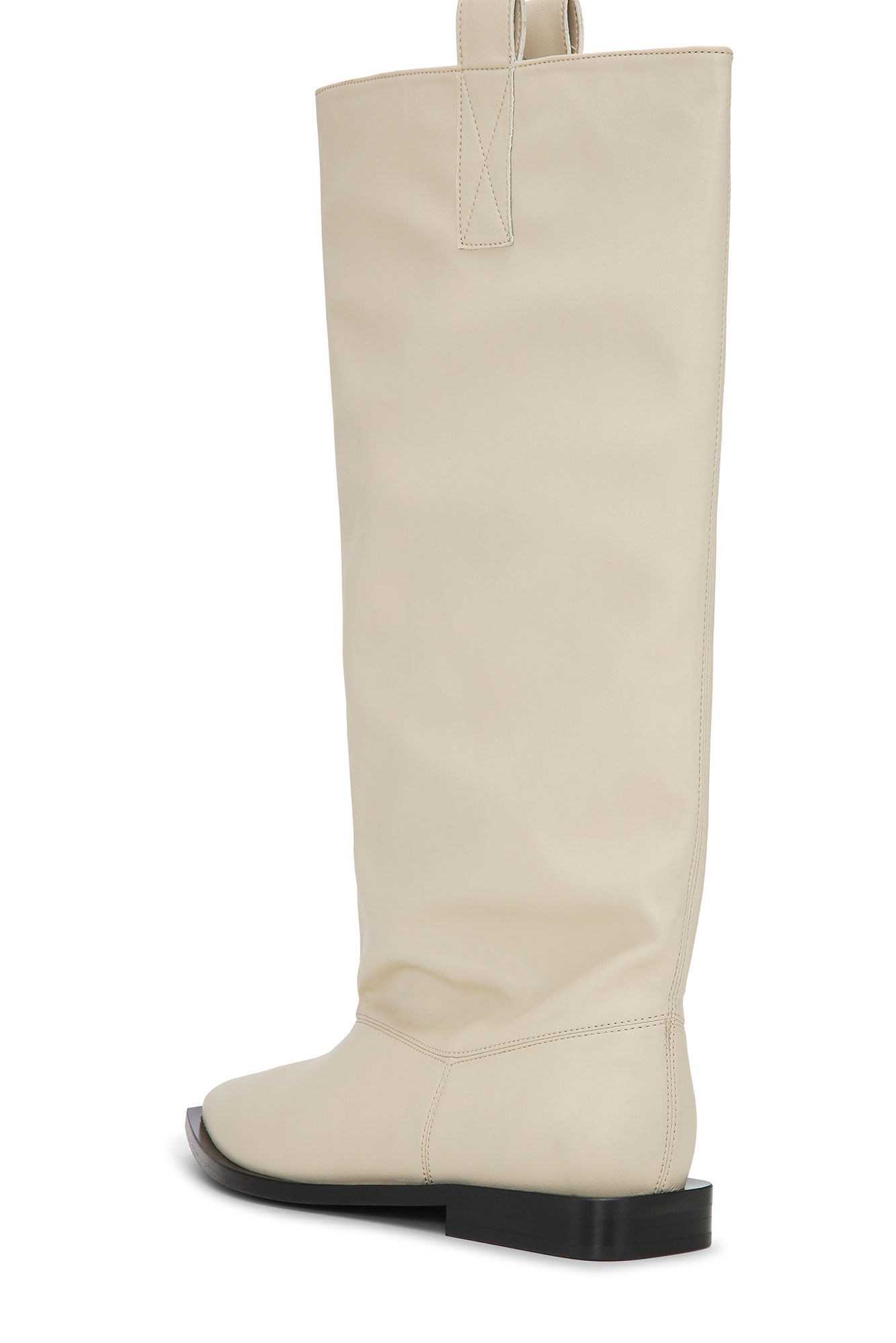 BEIGE WESTERN LOOSE FLAT TUBULAR BOOTS - 3