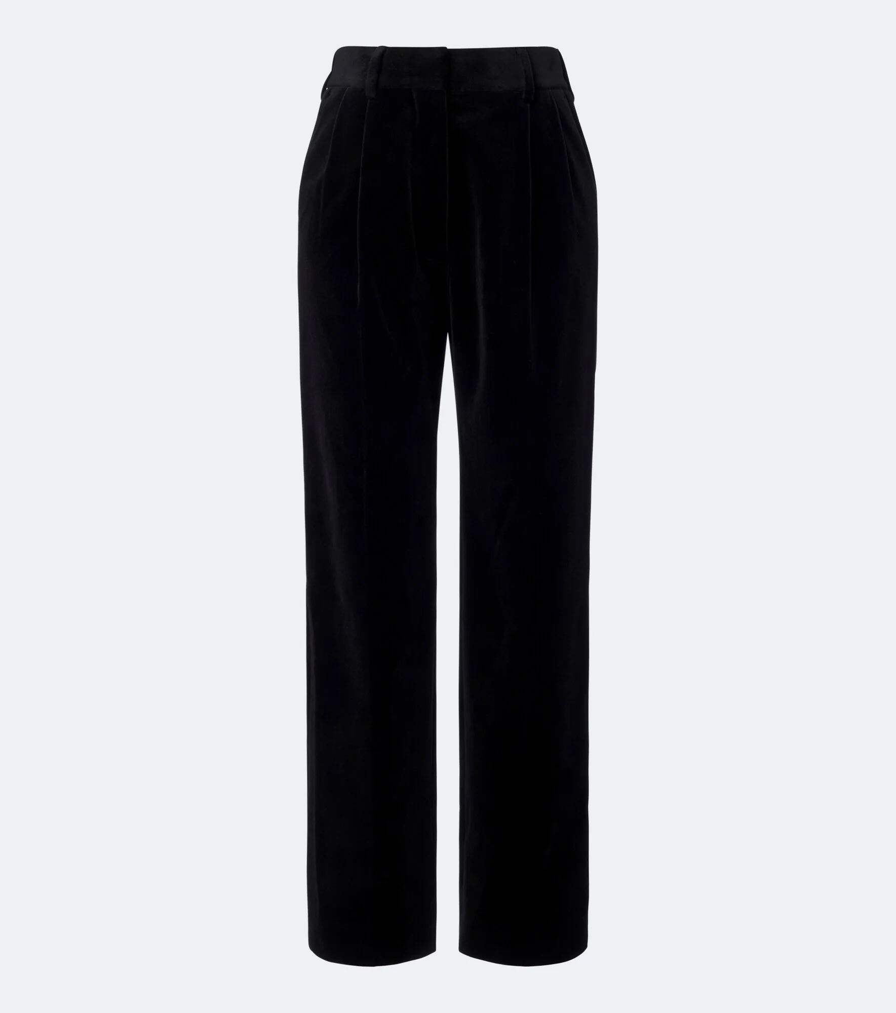 Fox pleated cotton velvet straight pants - 1