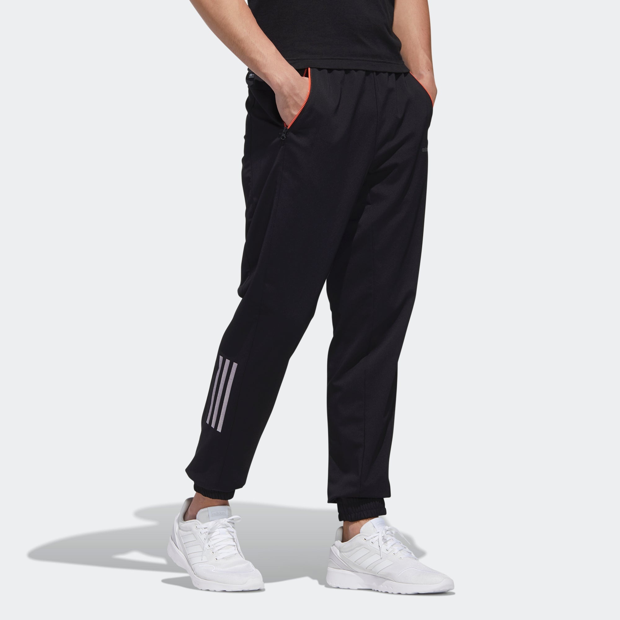 adidas neo M Ss Nn Tp 2 logo Printing Casual Bundle Feet Sports Pants Black GM2298 - 6