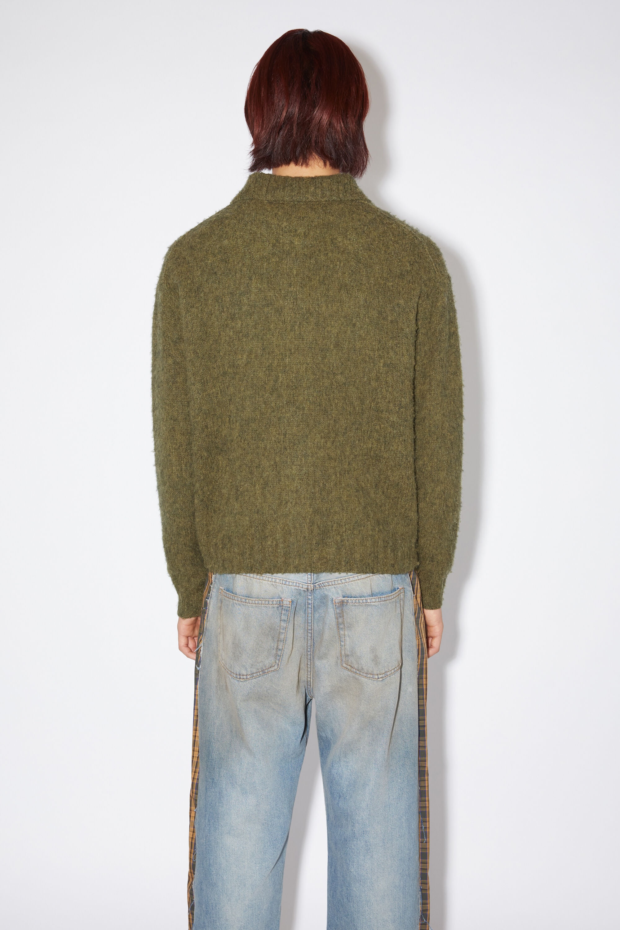 Polo wool cardigan - Dark Olive - 3