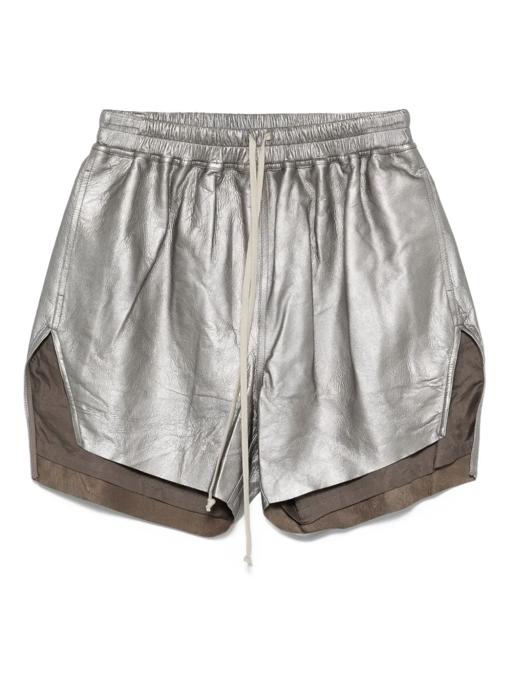 leather drawstring shorts - 1