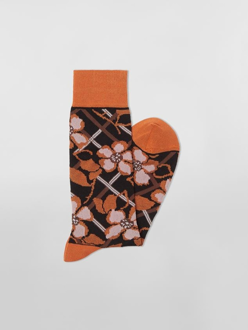 Marni BLACK FLORAL COTTON AND NYLON JACQUARD SOCK outlook