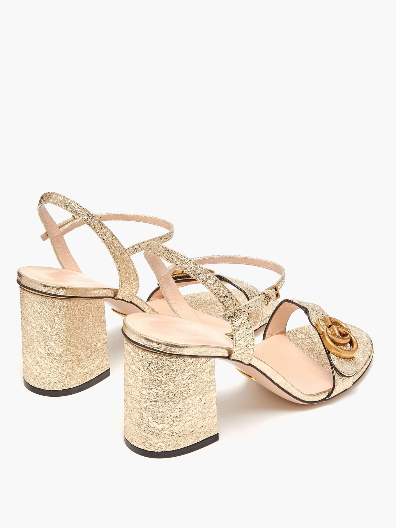 GG Marmont metallic-leather sandals - 4