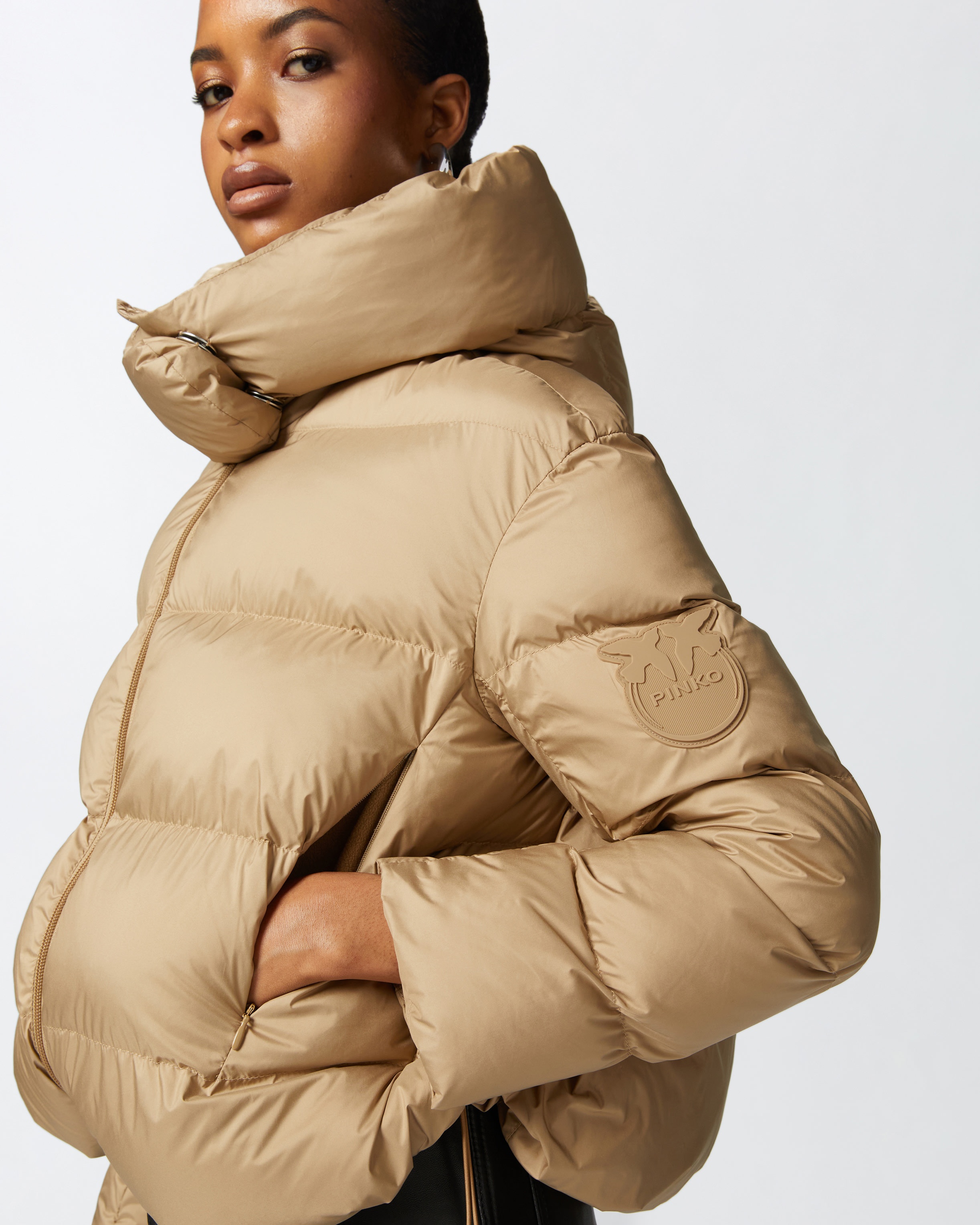 PADDED DOWN JACKET WITH HIGH WRAP-AROUND COLLAR - 5