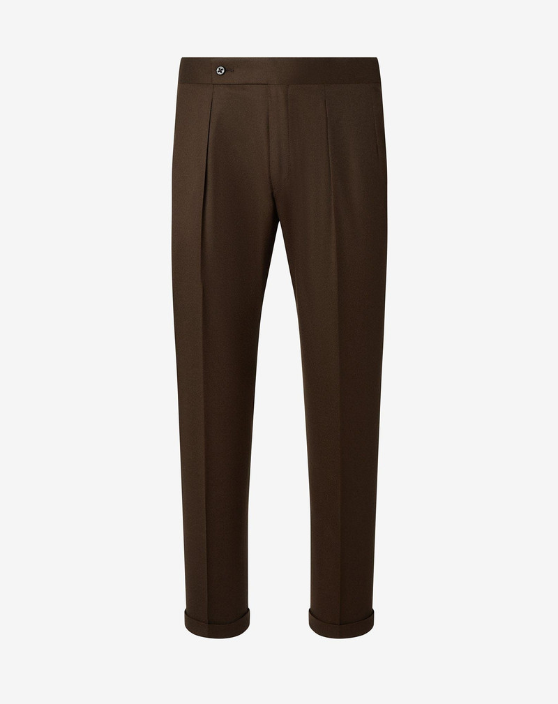 Brown pure wool flannel trousers 1
