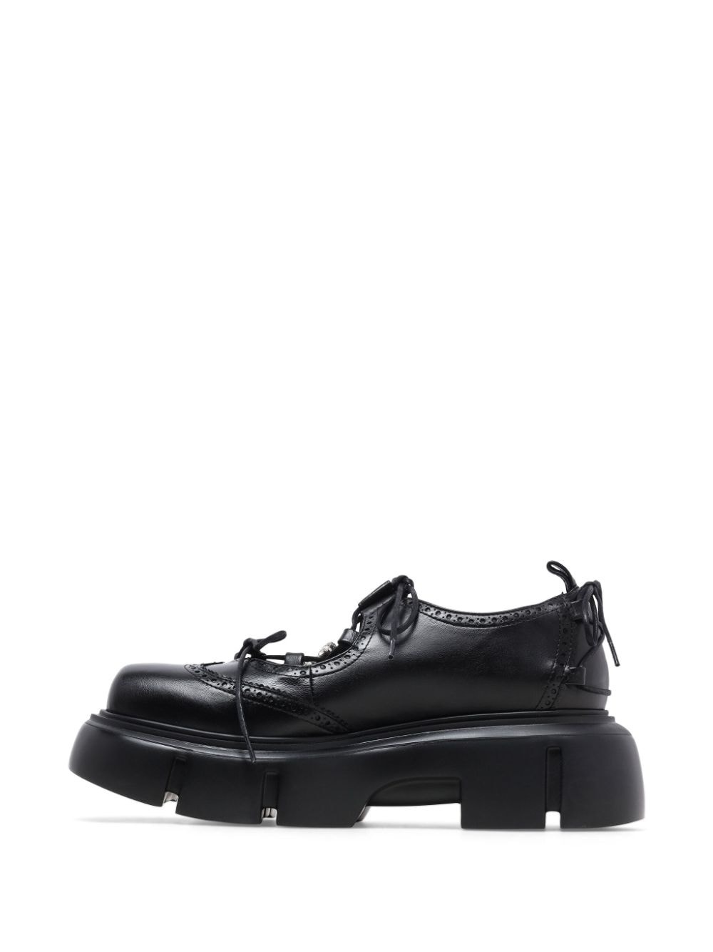 cut-out leather brogues - 5
