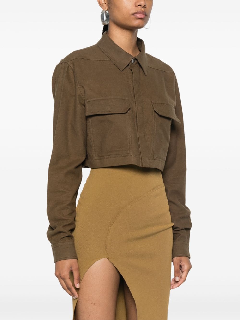 (正規店出品)RICK OWENS WOMEN RP02D3245 FL CROPPED OUTERSHIRT Buy Rick Owens Cropped Outershirt 'Black' - RP02D3245 FL 09